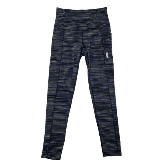 Free People FP Movement Roll‎ Out Yoga Leggings Size XS Blue Combo High Waisted - Picture 1 of 8